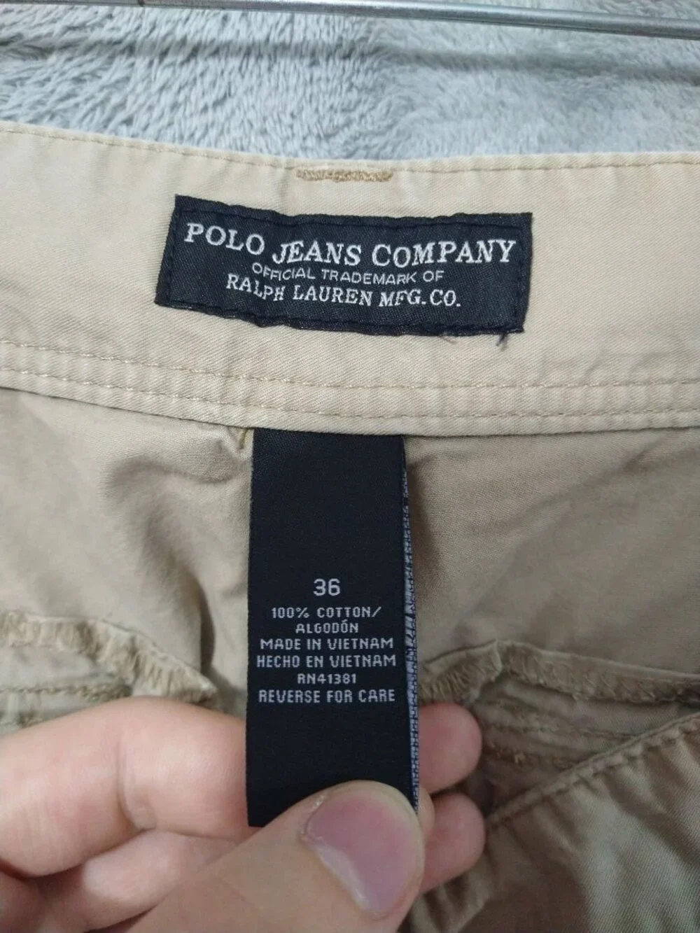 Polo Ralph Lauren Jean Co Shorts Men 36 Beige Cargo Paratrooper Military Utility